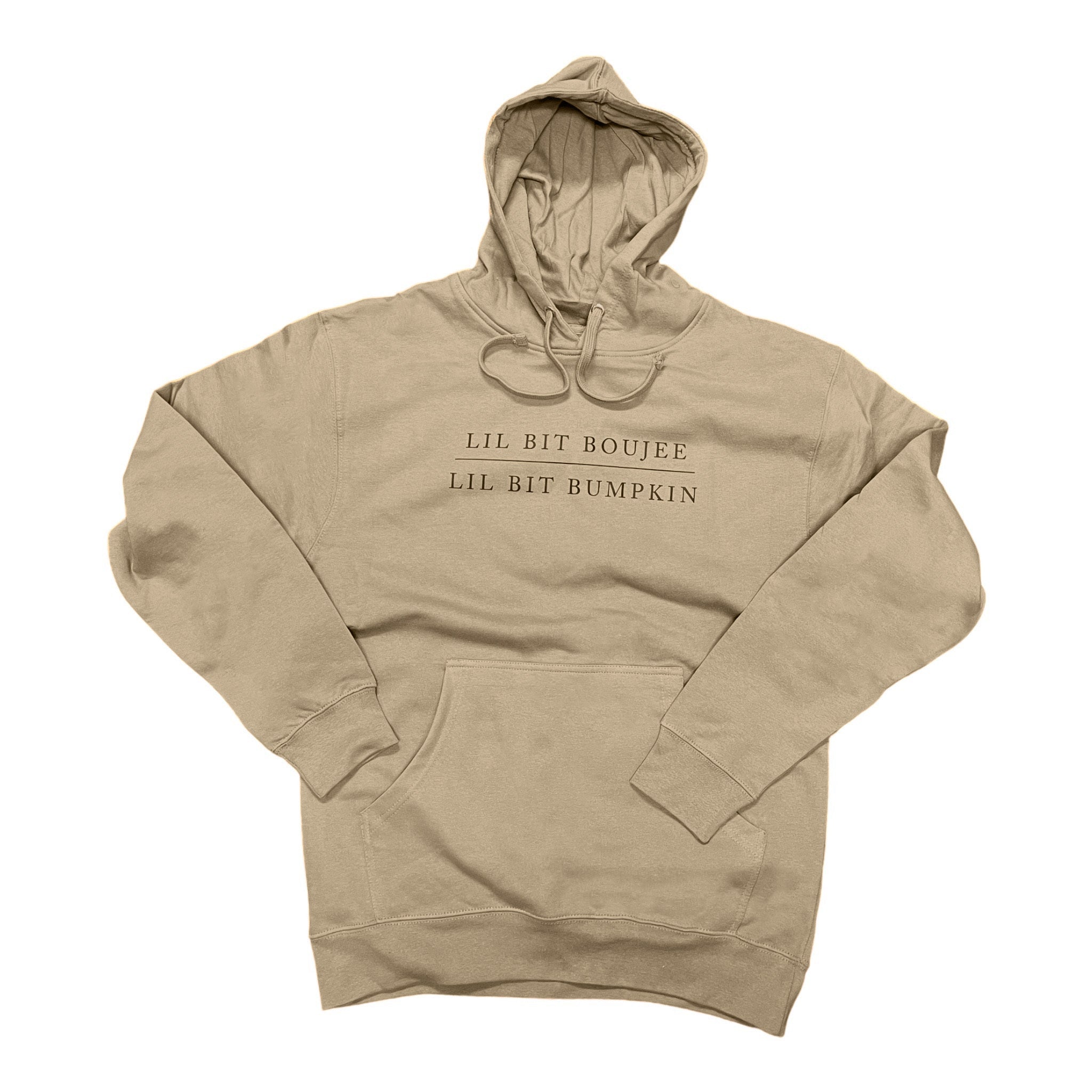 Lil Bit Boujee Lit Bit Bumpkin Hoodie (Sandstone)